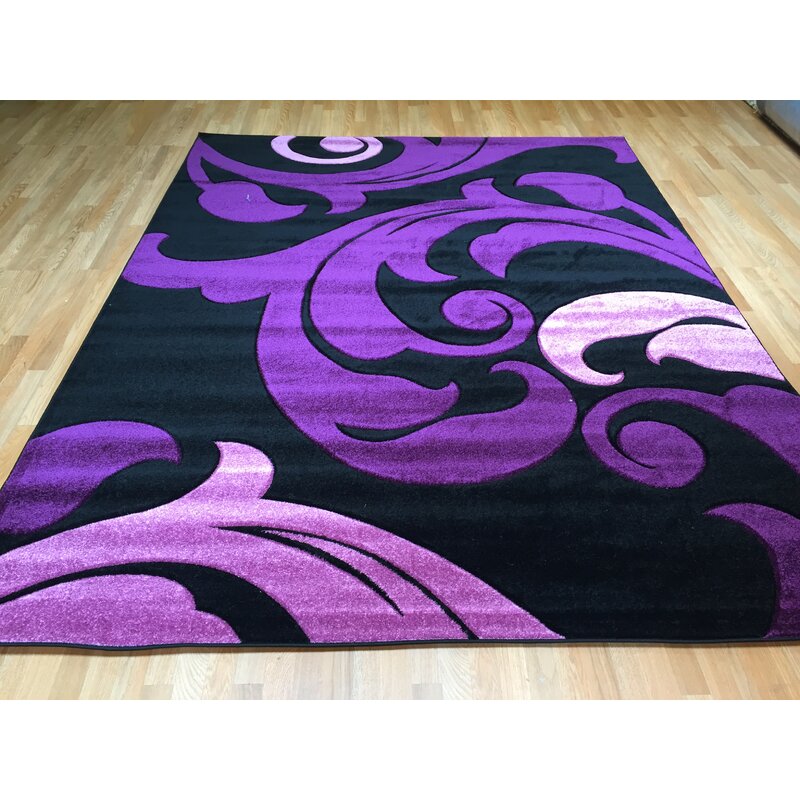 Rug Tycoon Floral Purple Area Rug Wayfair   Floral Purple Area Rug 